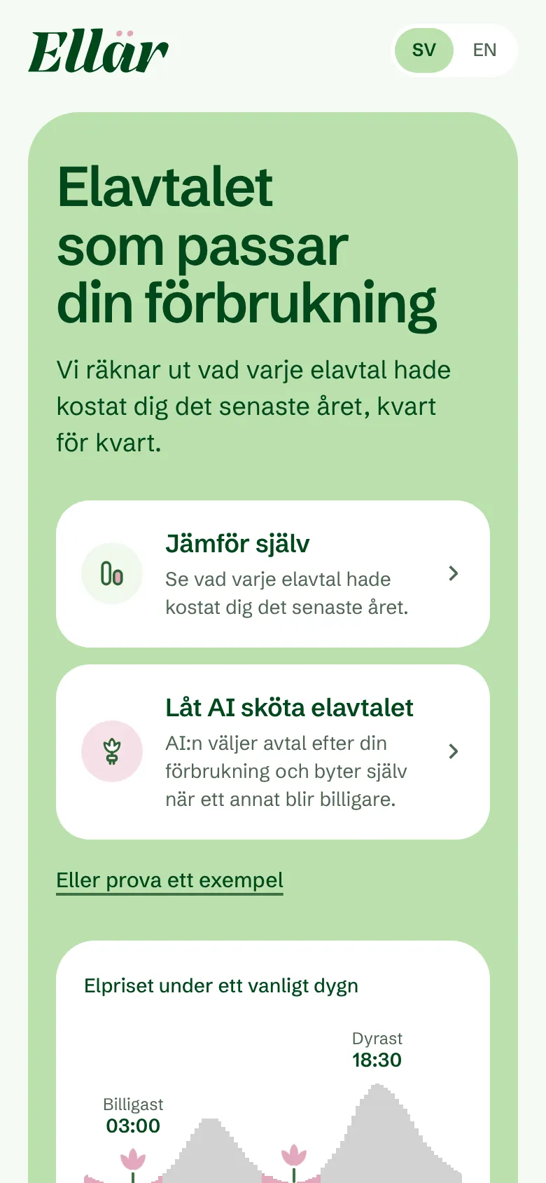 En prototyp som räknar ut vad olika elavtal hade kostat ett hushåll det senaste året och föreslår ett avtal.